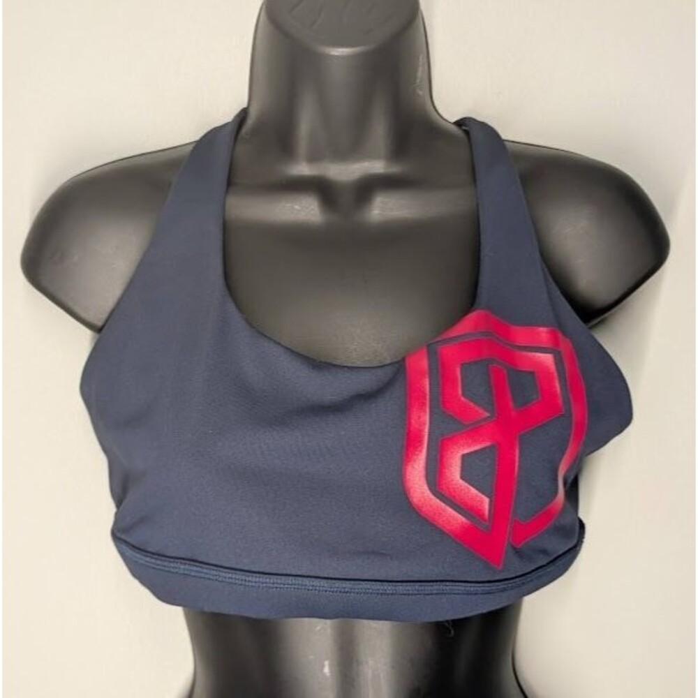 Born Primitive Vitality Sports Bra Blue/Red Strappy Back Logo Size XL